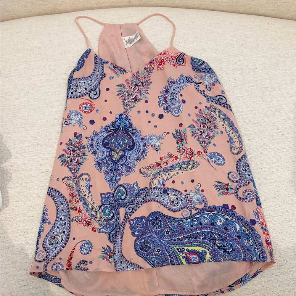 Express Pink and Blue Paisley Halter Top
